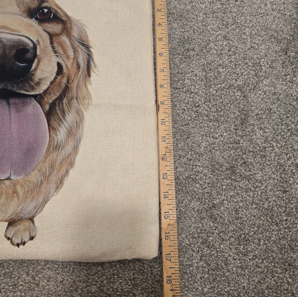 Golden Retriever Accent Throw Pillow Cover Zipper Closure Home Decor